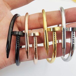 Nail bracelet for women trendy 18K Bangle